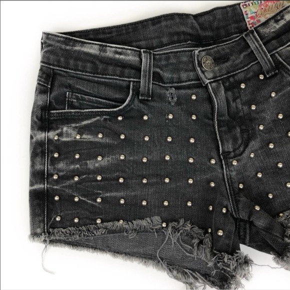 Siwy Alia Cut-off Shorts in Renegade with Studs Size 24 - Picture 3 of 9